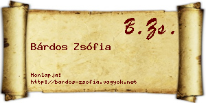 Bárdos Zsófia névjegykártya