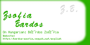 zsofia bardos business card